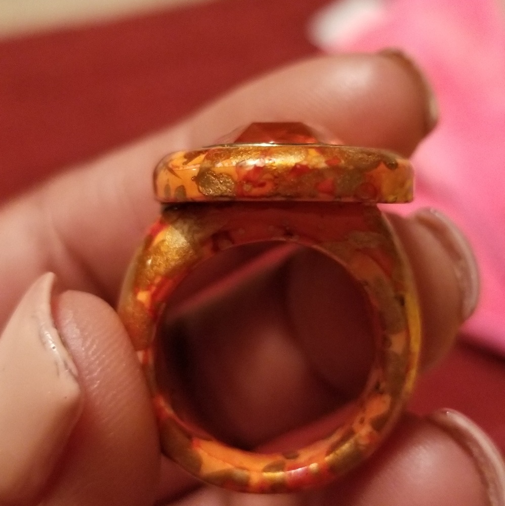 Orange stone ring - Picture 3 of 4
